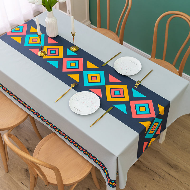 T0464 tablecloth high-grade light luxury waterproof oil-proof anti-scalding wash-free dining table coffee table mat pvc rectangular