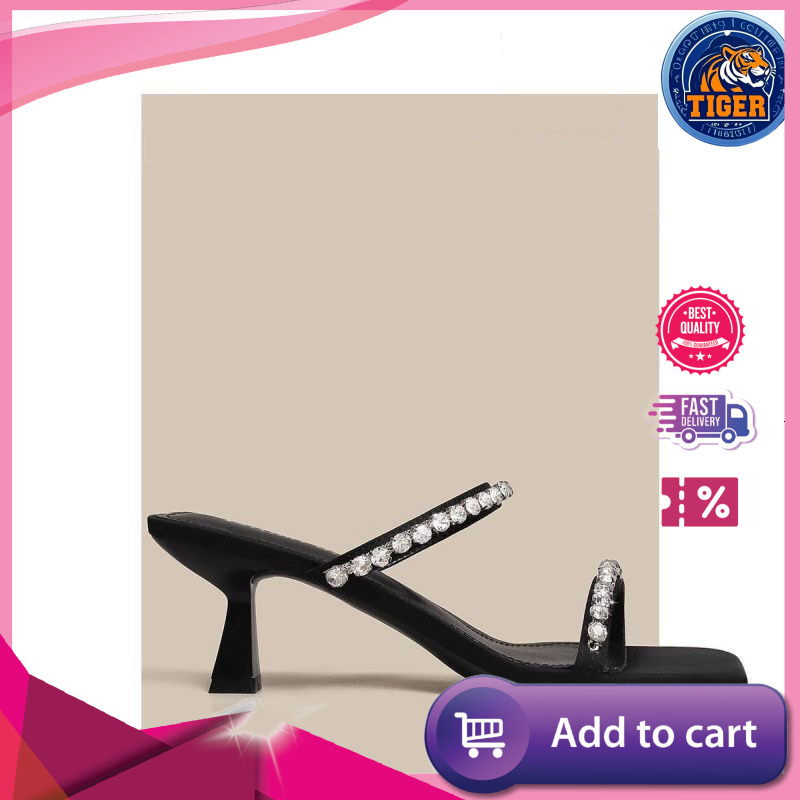 Ddmytiger Women S Summer High Heels New Western Girl Sexy Open Toe Style Water Diamond Slim Heel One Line Sandals Outdoor Shoes
