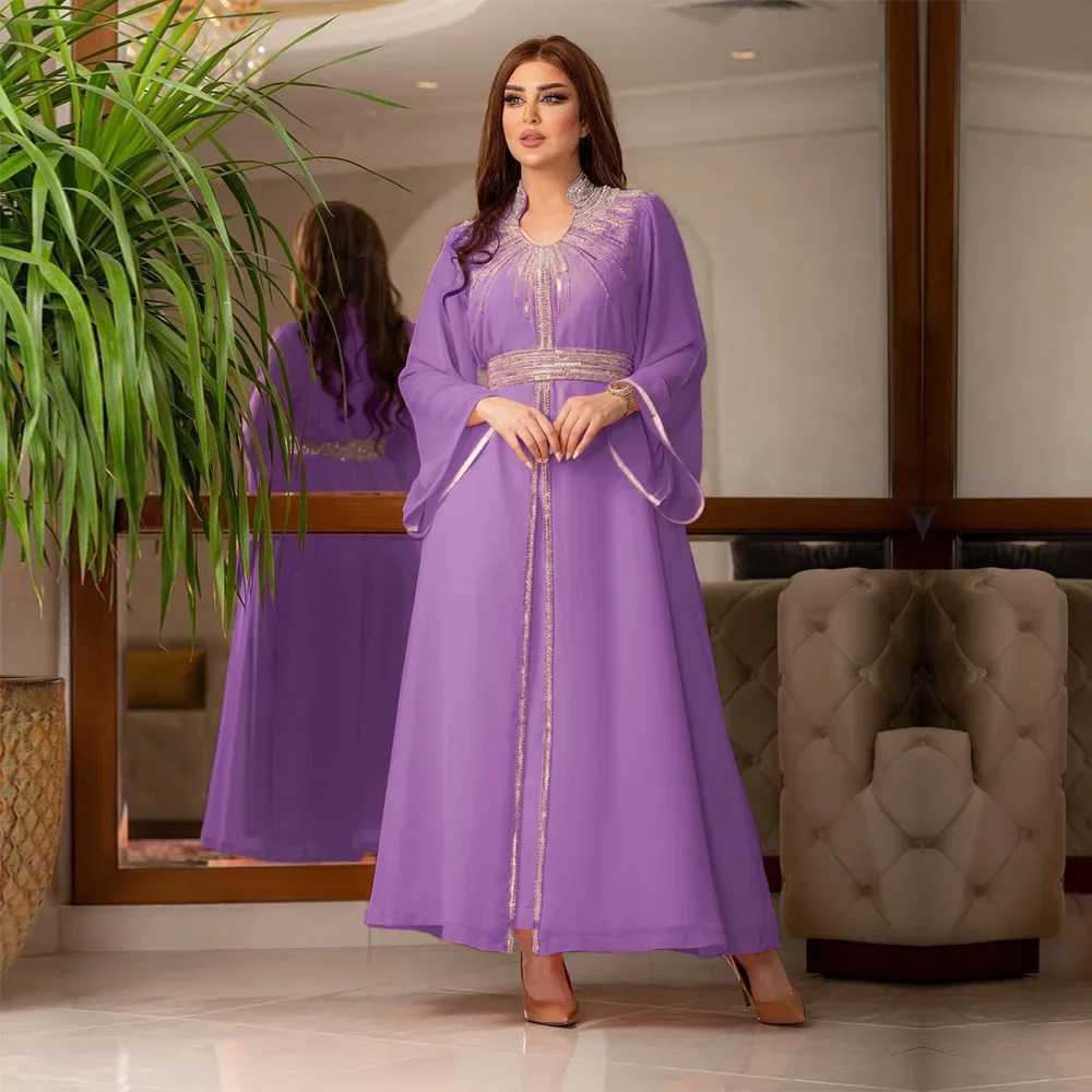 New Women Kimono Slve Diamonds Maxi Dress Eid Mubarak Djellaba Kaftan Muslim Abaya Ramadan Islamic Jalabiya Party Gown Caftan X250514