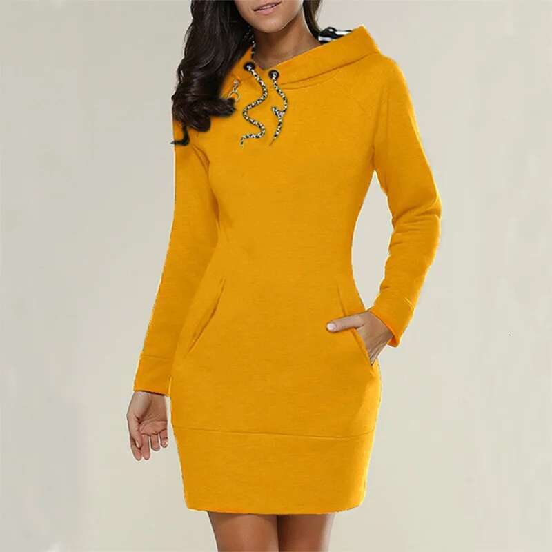 Women Fashion Hooded Sweater Autumn And Winter Long Sleeve Hoodie Slim Fit Pullovers Sweatshirt Dress Designer