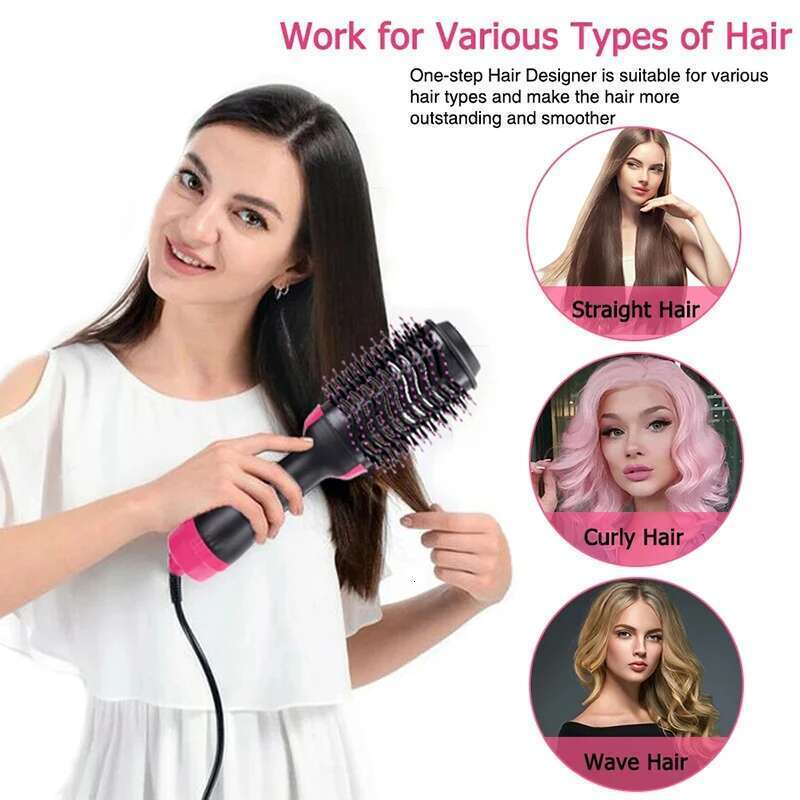 2025 Multi Functional Straightener Electric Hot Fluffy Comb Without Damaging Hair Dry Wet Roll Straight Dual Use NEW