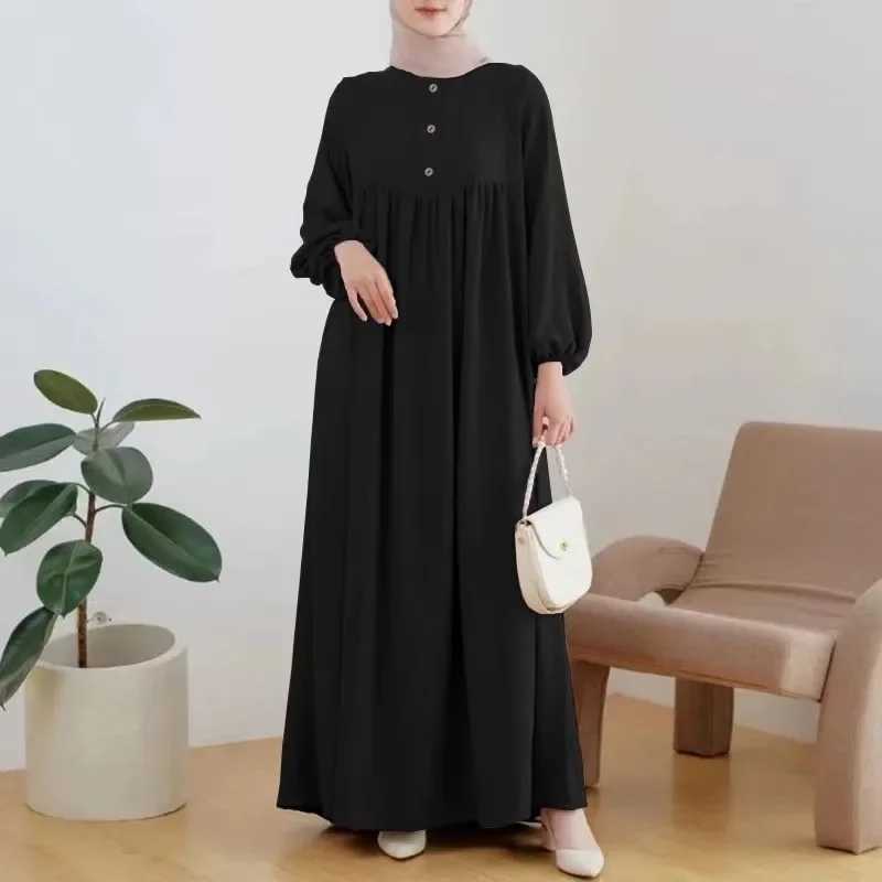 2025 Women Eid Muslim Dress Abaya Lantern Slve Long Dresses Arab Dubai Jalabiya Vestidos Loose Casual Summer Ankle Length 2024 X250514