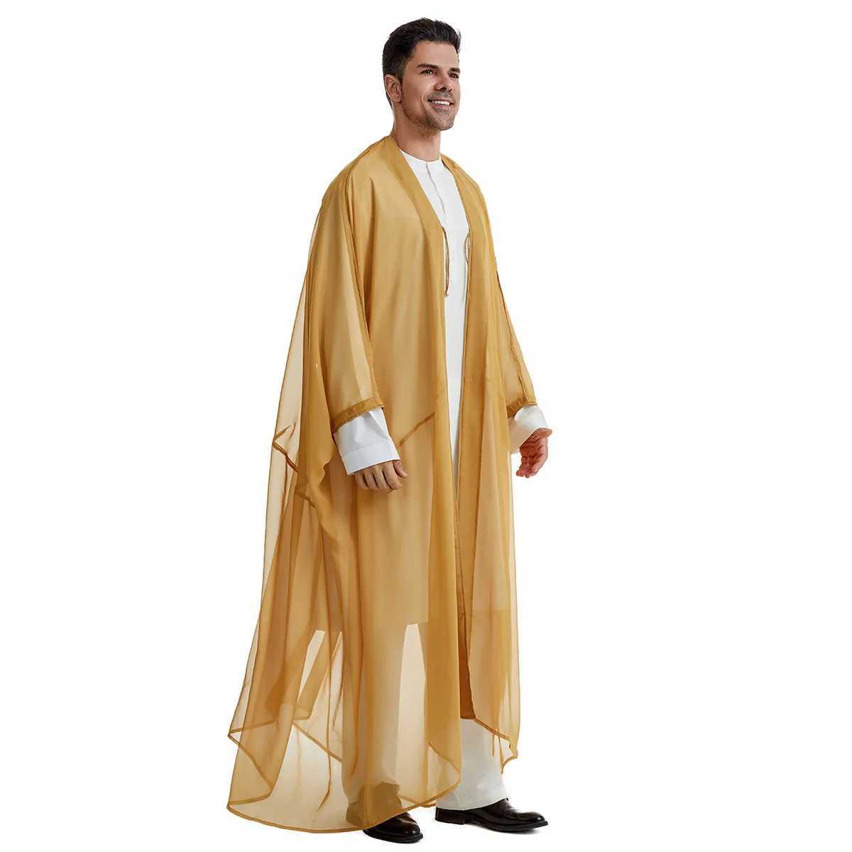 Eid Ramadan Men Robe Arabic Kaftan Muslim Dress Moroccan Caftan Ka Jubba Thobe Kimono Abayas Middle East Islamic Clothing X250514