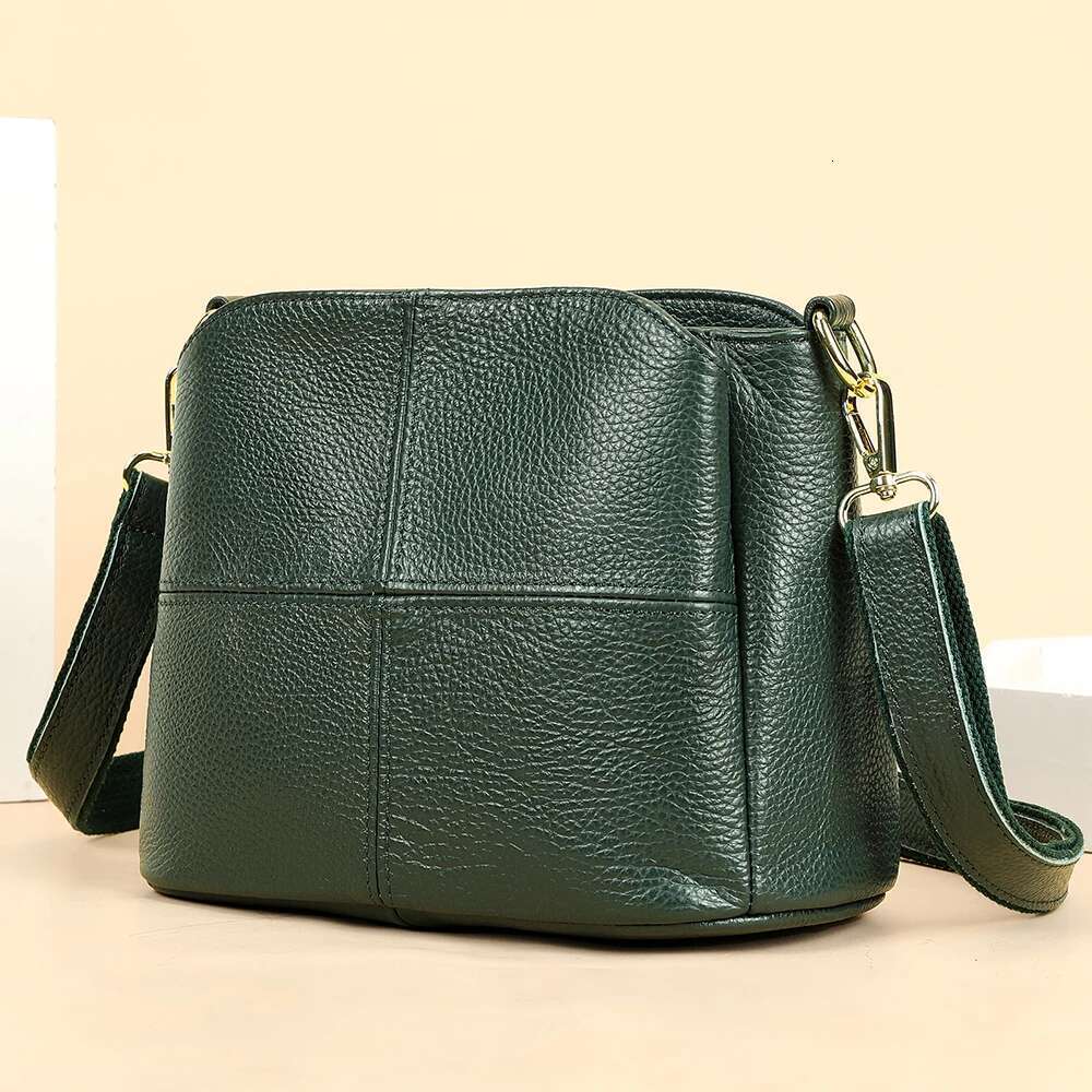 WESTAL New Cowhide Large Capacity Bucket Ladies Casual Shoulder Crossbody Bag