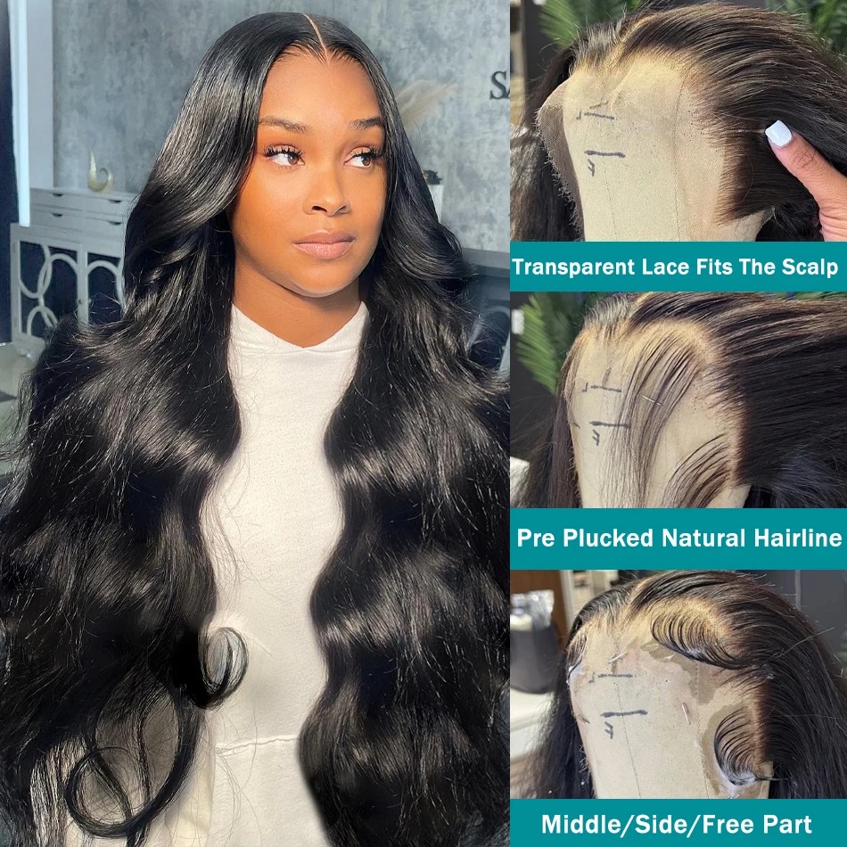 13x4 Lace Frontal Wig Human Hair Short Bob Wig Body Wave HD Lace Front Closure Wig Brazilian Hair Natural Black Color Synthetic Front wigs