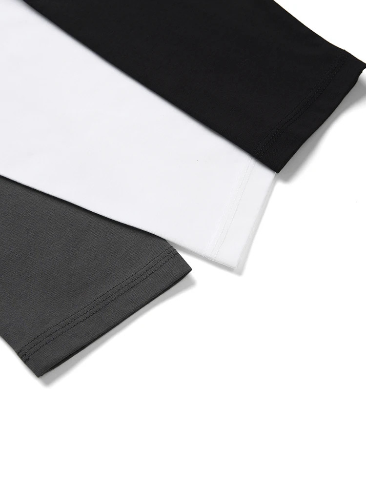 Spring Long Sleeve Mens Solid Color Oneck Top Large Size High Quality Basic Tshirt 250530