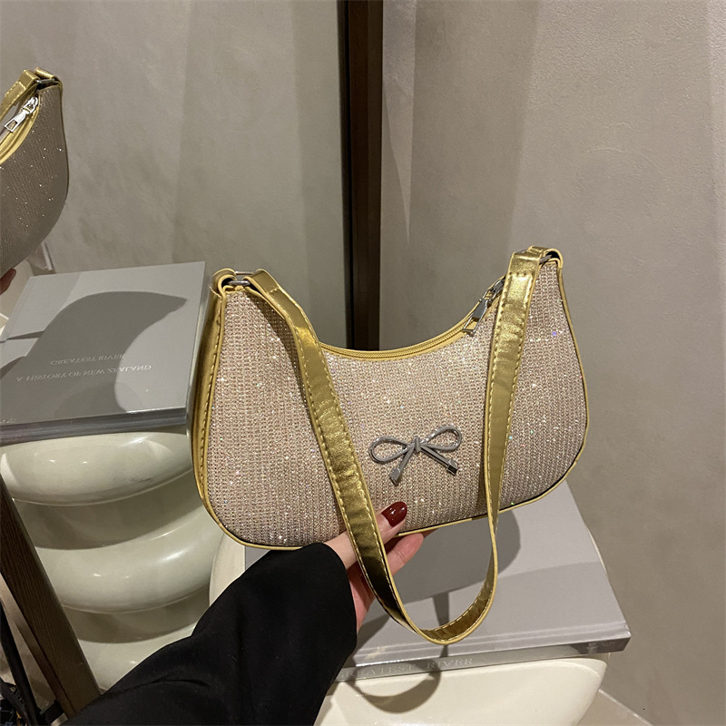 Casual Bow Decoration Women's 2025 Spring/summer New French New Free Delivery Luxury Bag Designer Bag Fashion Texture Style Armpit Shoulder Bag