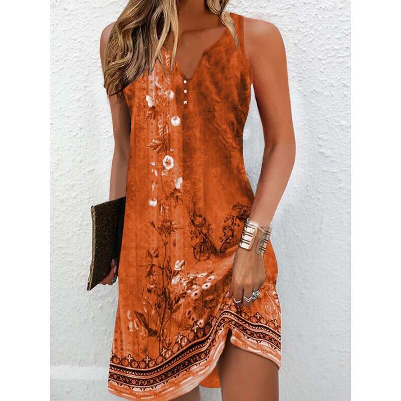Women Clothes Dress Women S Tank Top Dress Fashion Printed Slim Skirt KQ