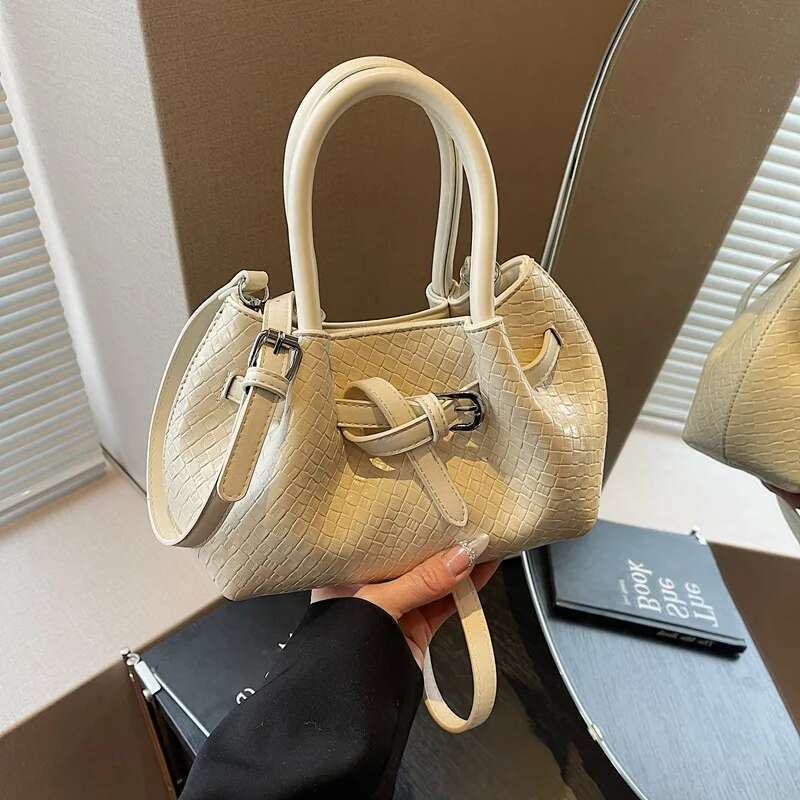 Textured Woven Tote for Women, Minimalist Shoulder Purse Work Essentials, Spacious Commuter Bag Office Chic