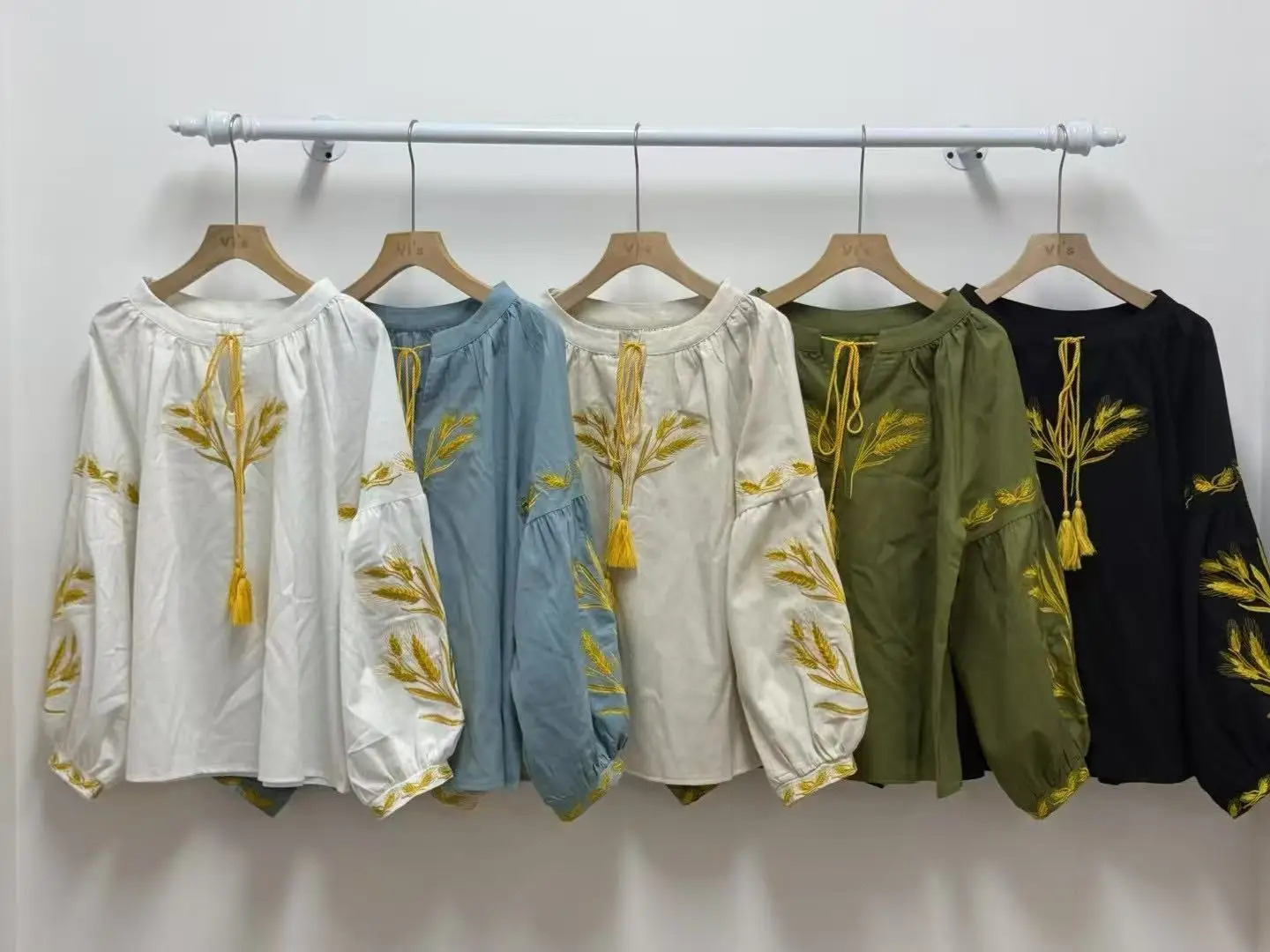 Neploe Vintage Heavy Ethnic Style Panelled Shirt Lace Up O Neck Embroidery Lantern Blouses Western Loose Casual All-match Blusas 250513
