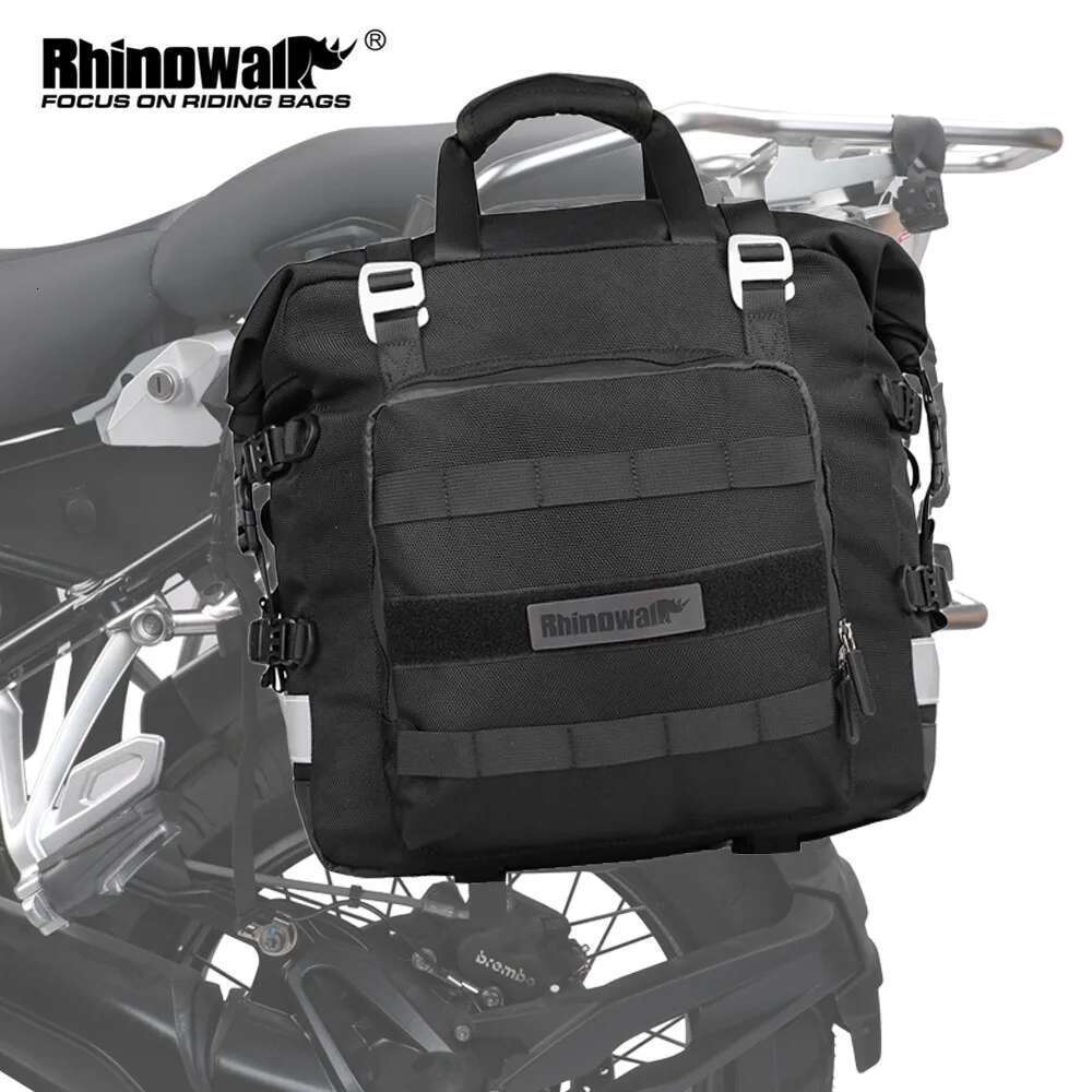 Rhinowalk Motorcycle Side Fully Waterproof Inside 20L Expand 30L Universal Hook Saddle Bag With Removable Motorbike Lage