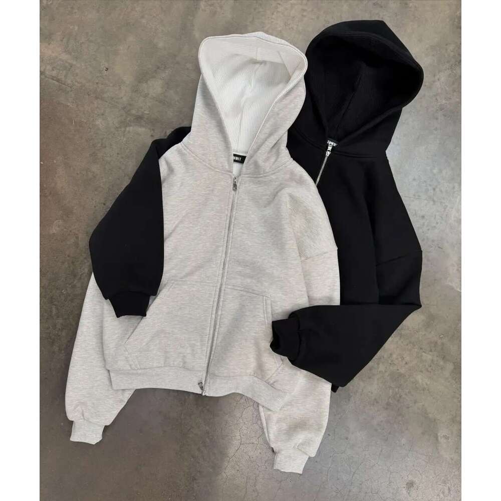 Streetwear Casual New White Zip Up Fashion Sports Mens Womens Long Sleeved Hoodies Clothes Lining Thick Sweatshirt Hoodie Designer