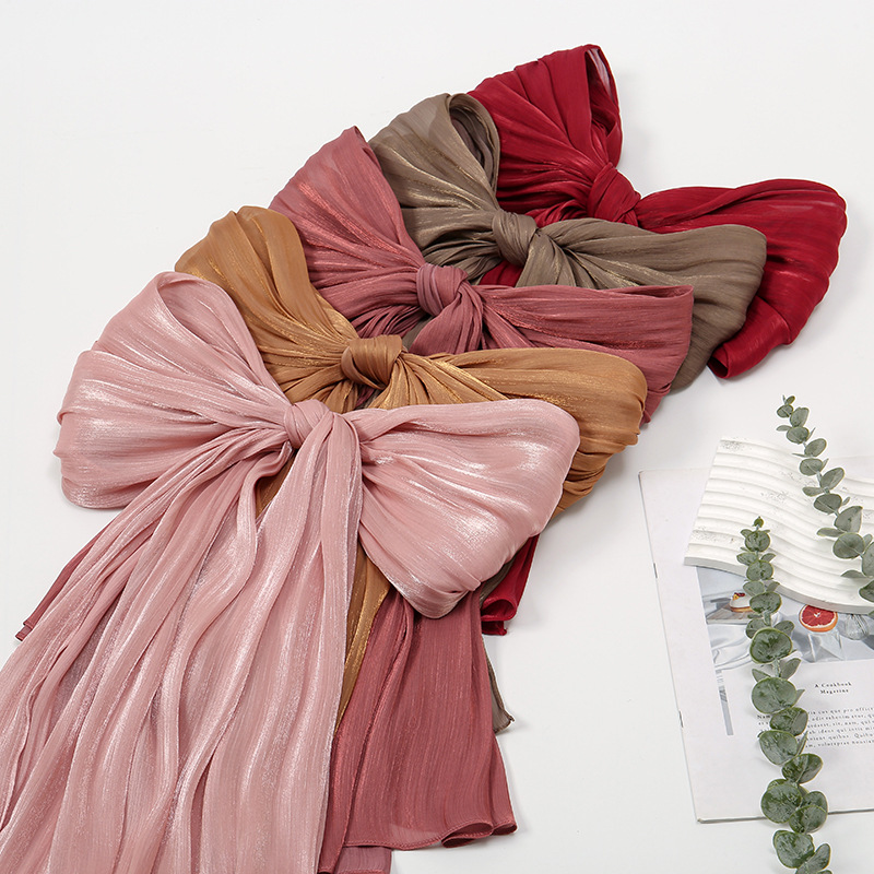 K720 New cross-border cool breathable bright silk chiffon island solid color simple Malay Indonesian ladies headscarf
