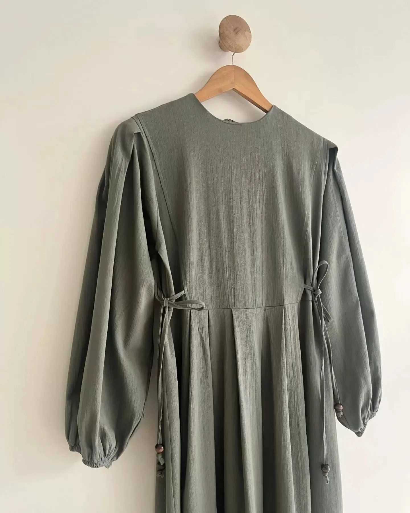 Eid Muslim Abaya Dress Women Modest Kaftan Jalabiya Lace Up Ramadan Morocco Dubai Abayas Islam Vestidos Arab Long Robe Dresses X250514