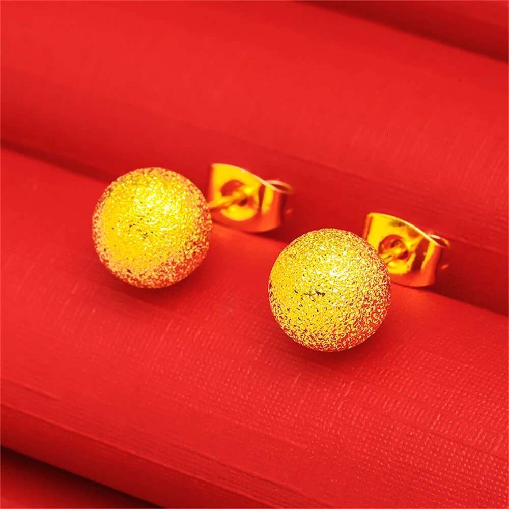 Gold Color Jewelry Sets For Women Big Buddha Bead Pendant Necklace Stud Earring 2Pcs Set Trendy Jewellery Accessories Bijoux