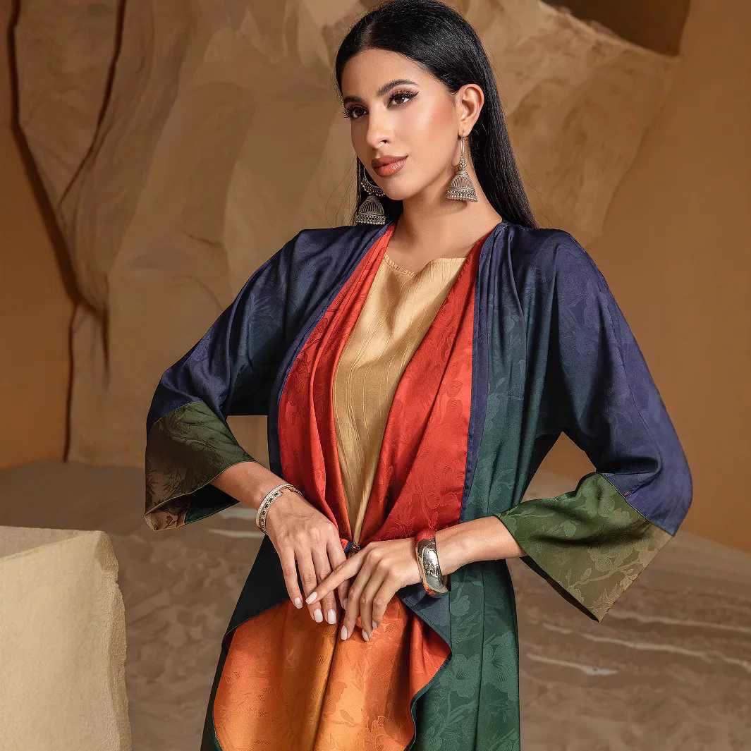 Reversible Kimono Cardigan Ramadan Dubai Abaya Gradient Color Jalabiya Eid Muslim Dresses Women Turkey Kaftan Ka Femme Robe X250514