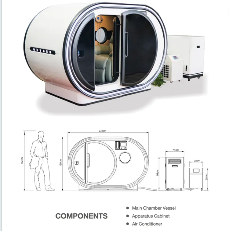 Healthy Oxygen Chamber 2.0 Ata Hyperbaric Oxygenation Chamber Hard Shell Hyperbaric Sitting Hyperbaric Chamber Price
