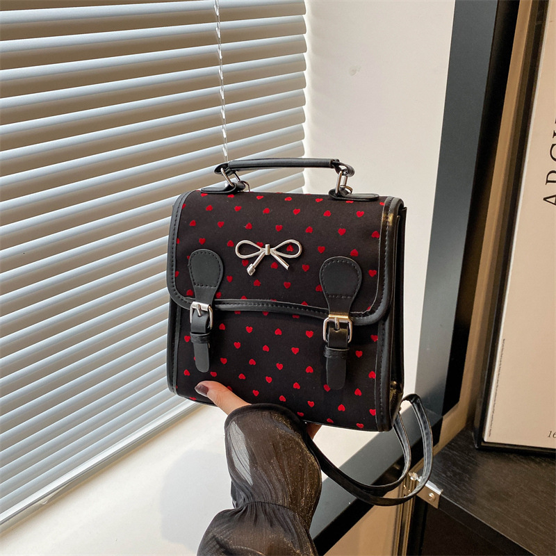 Free Delivery Designer Bag Leisure And Fashion Hand Women's 2025 New Korean Version Bow Canvas Student Backpack Luxury Bag