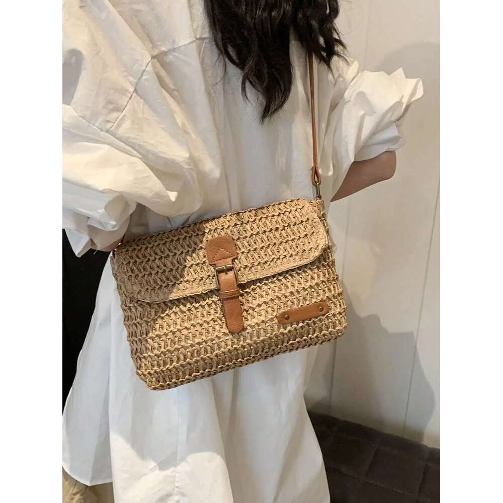 New Fashionable Trendy Vacation Casual Shoulder Crossbody Bag, Versatile And Stylish Straw Women's Bag