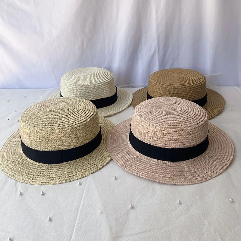 Korean Summer Mens and Womens Top Hats Straw Hats Sunshade Sunscreen Hats Beach Vacation Travel Hat 250514