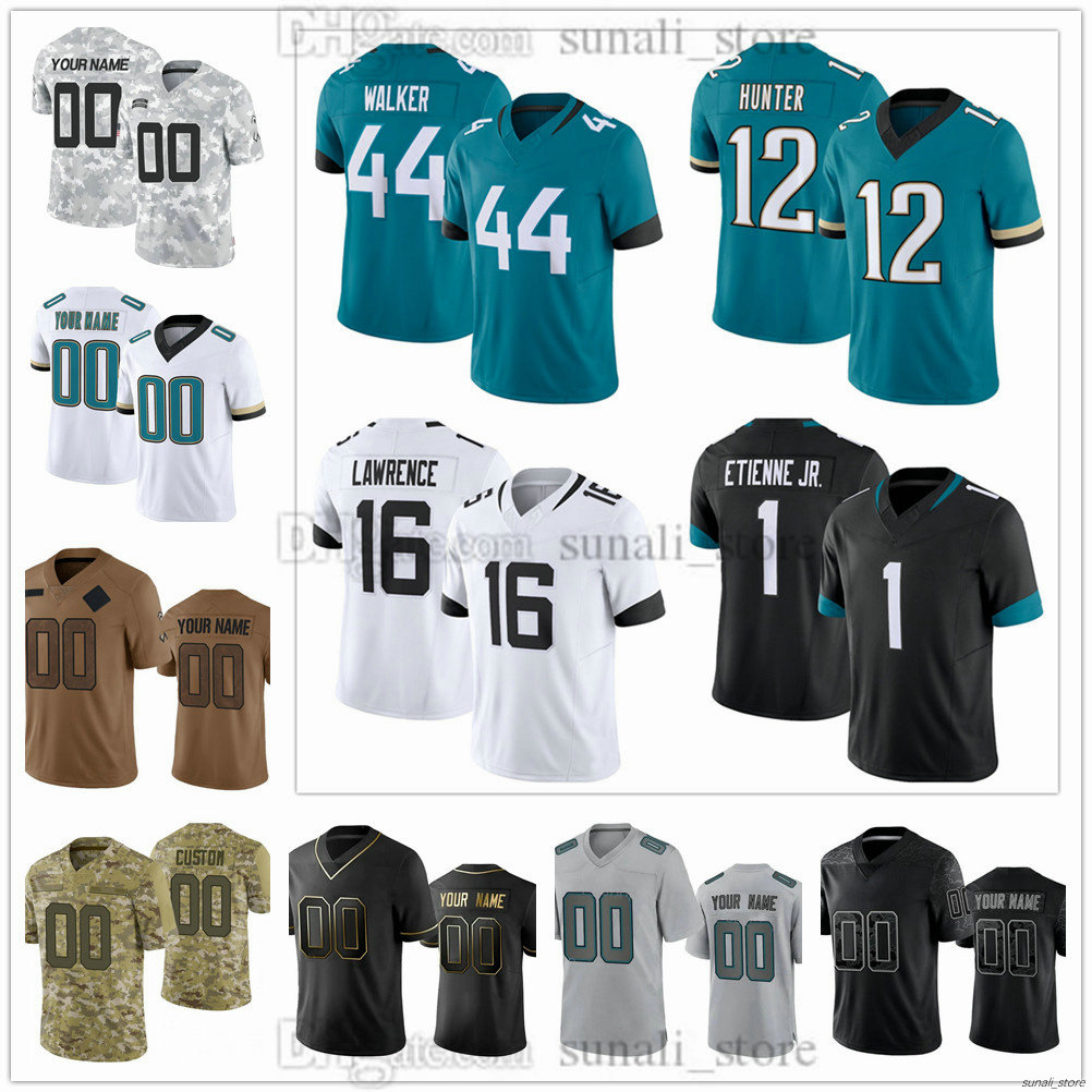 12 Travis Hunter Jersey Men Football 16 Trevor Lawrence 1 Travis Etienne Jr 44 Travon Walker 7 Brian Thomas Jr 27 Caleb Ransaw 64 Wyatt Milum 33 Bhayshul Tuten Stitched