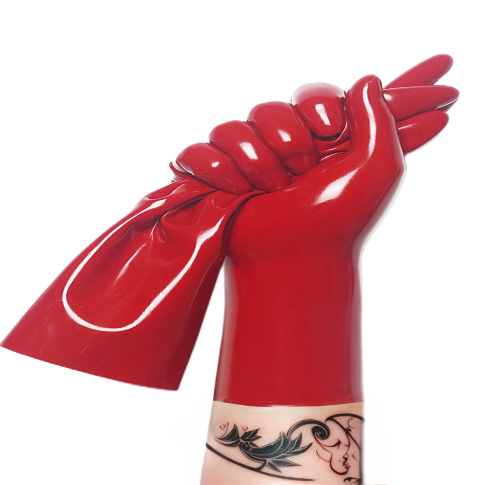 customized latex gloves handmade red socks rubber gloves adult unisex seamless mask hood molding latex fetish