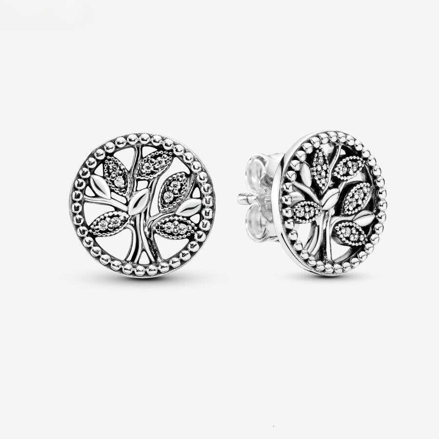 Fashion Women Girls Sier Rose Gold Stainless Steel Zircon White Pearl Candy Letter Heart Moon Tree Hoop Earrings Jewelry