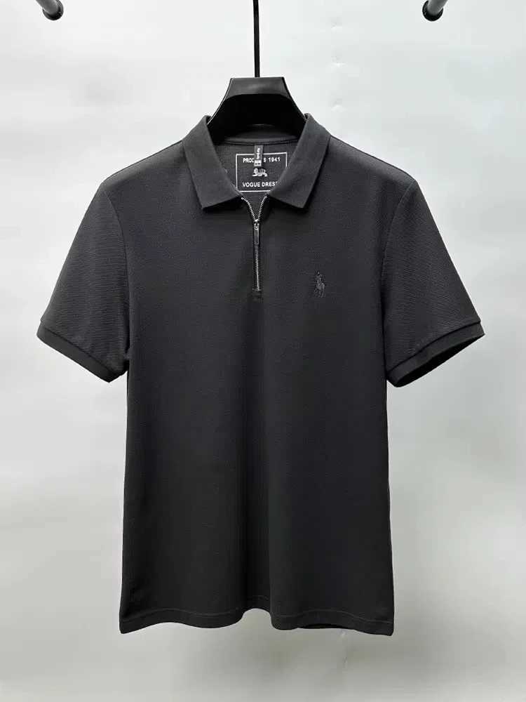 High end brand embroidered mens short slve half zip polo shirt short slve summer breathable business casual T-shirt X250514