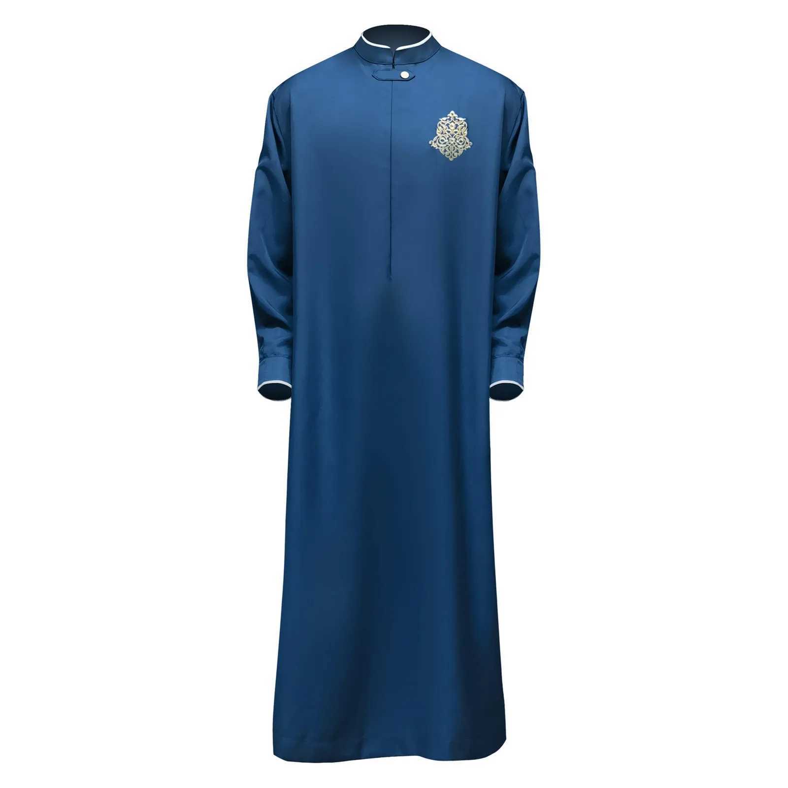 2025 Qamis Man Islam Thobe Kameez Dubai Muslim ManS Clothing Abaya Ramadan Moroccan Kaftan Muslim Outfit Arabic Cotton Jubba Thobe X2505141