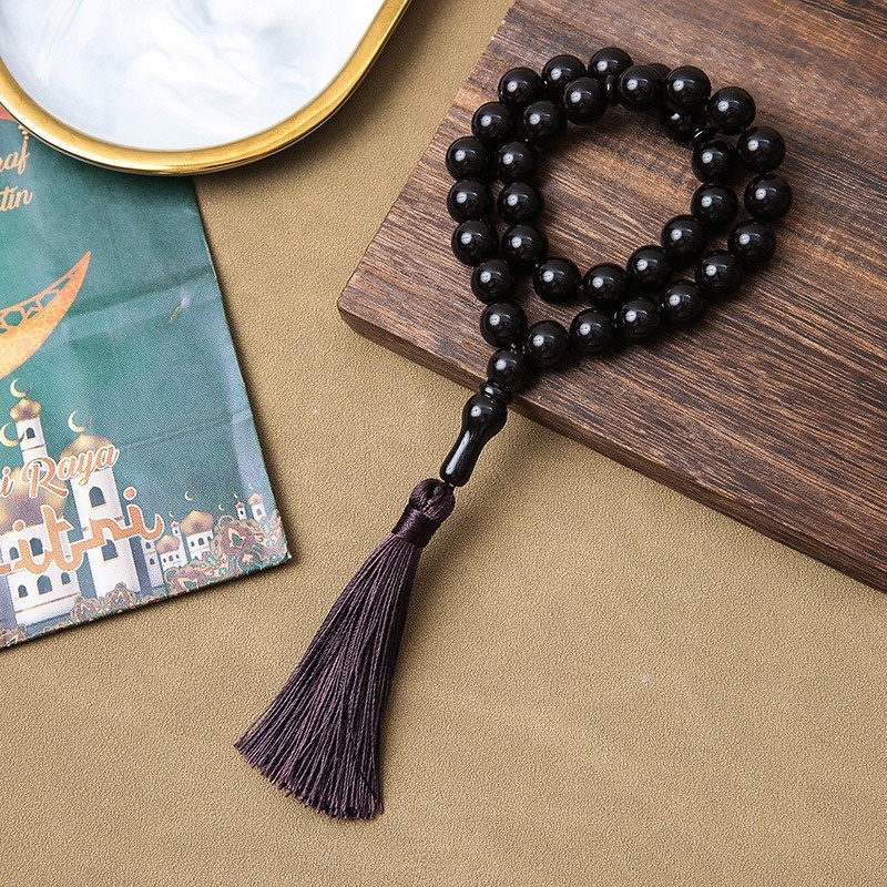 Prayer tassel Muslim Saudi bracelet, 33 beads handmade bead imitation coral bracelet