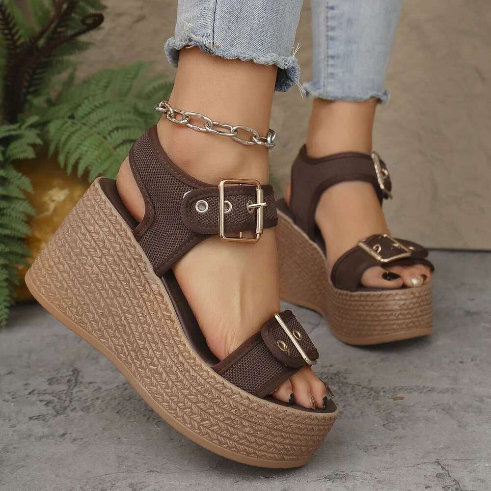 Summer High Shoes New Casual Platform Wedge Heel Women's Fashion Open Toe Rome Sandals Sandalias Mujer