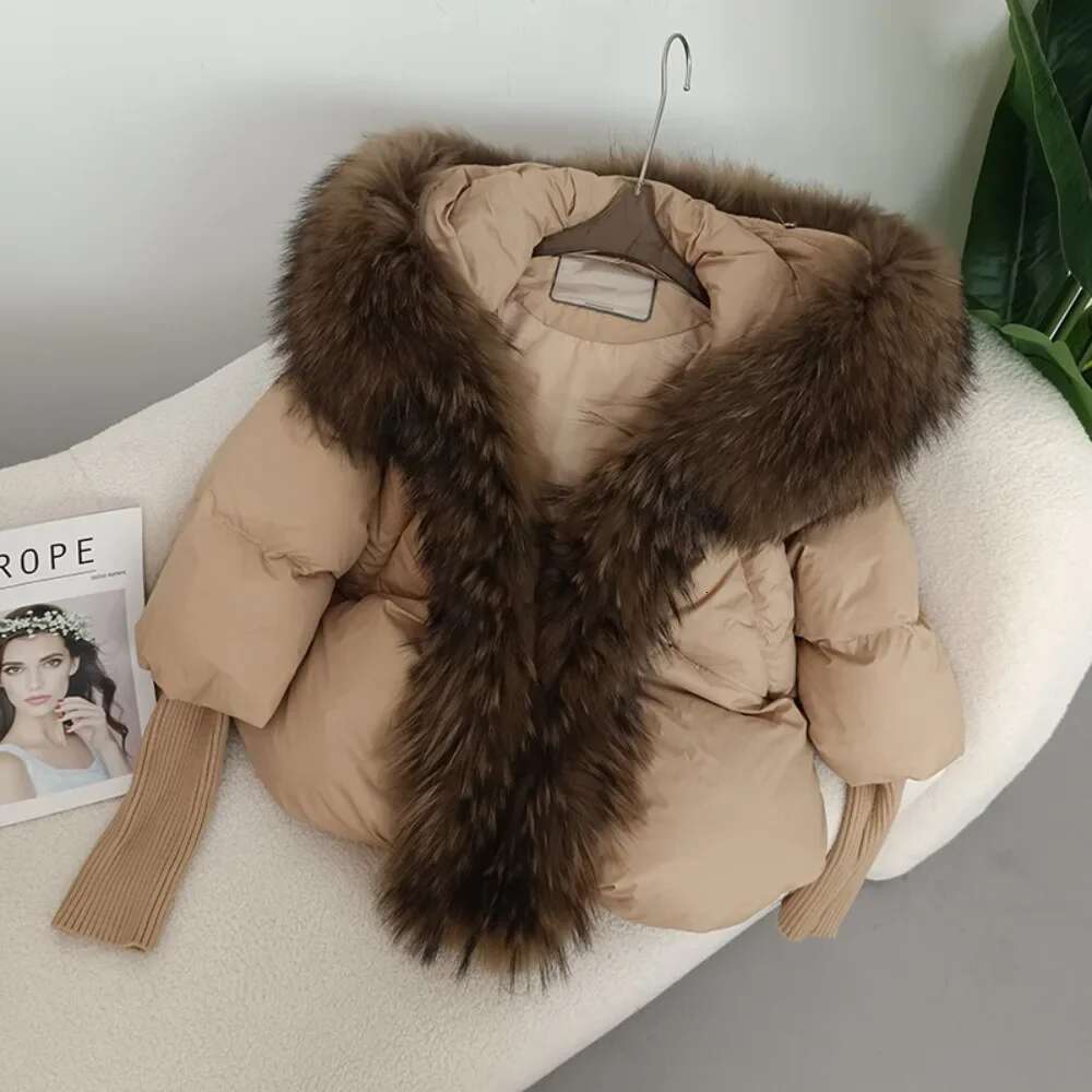 Duck Down Coat Winter Loose Real Fox Fur Collar Hooded Natural Oversize Puffer Jacket Women Thick Warm Streetwear Outerwear
