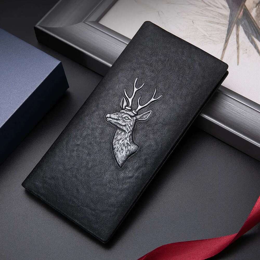 BISON DENIM Genuine Leather Men's Long Card Holder New Designer Brand Cowhide Handbag Men Gift Purse Wallet