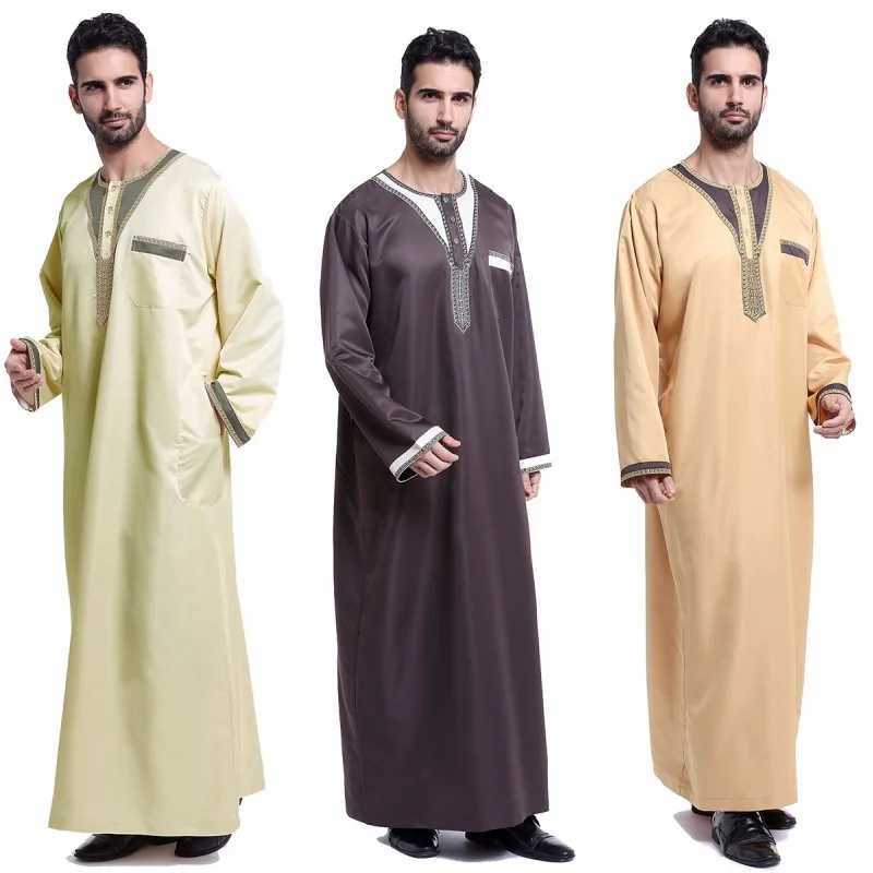 Islamic Man Clothing Turkey Long Sleeve Dress Dubai Abaya Turkey Middle East Arab Mens Casual Robe Ramadan Muslim Jubba Thobe X250514