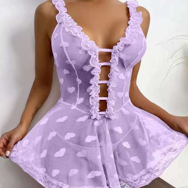Sexy Lace Lingerie Yaguo Lingerie See Through Lace Short Skirt Ultra Thin Fairy Sexy Seductive And Passionate Nightgown KQ