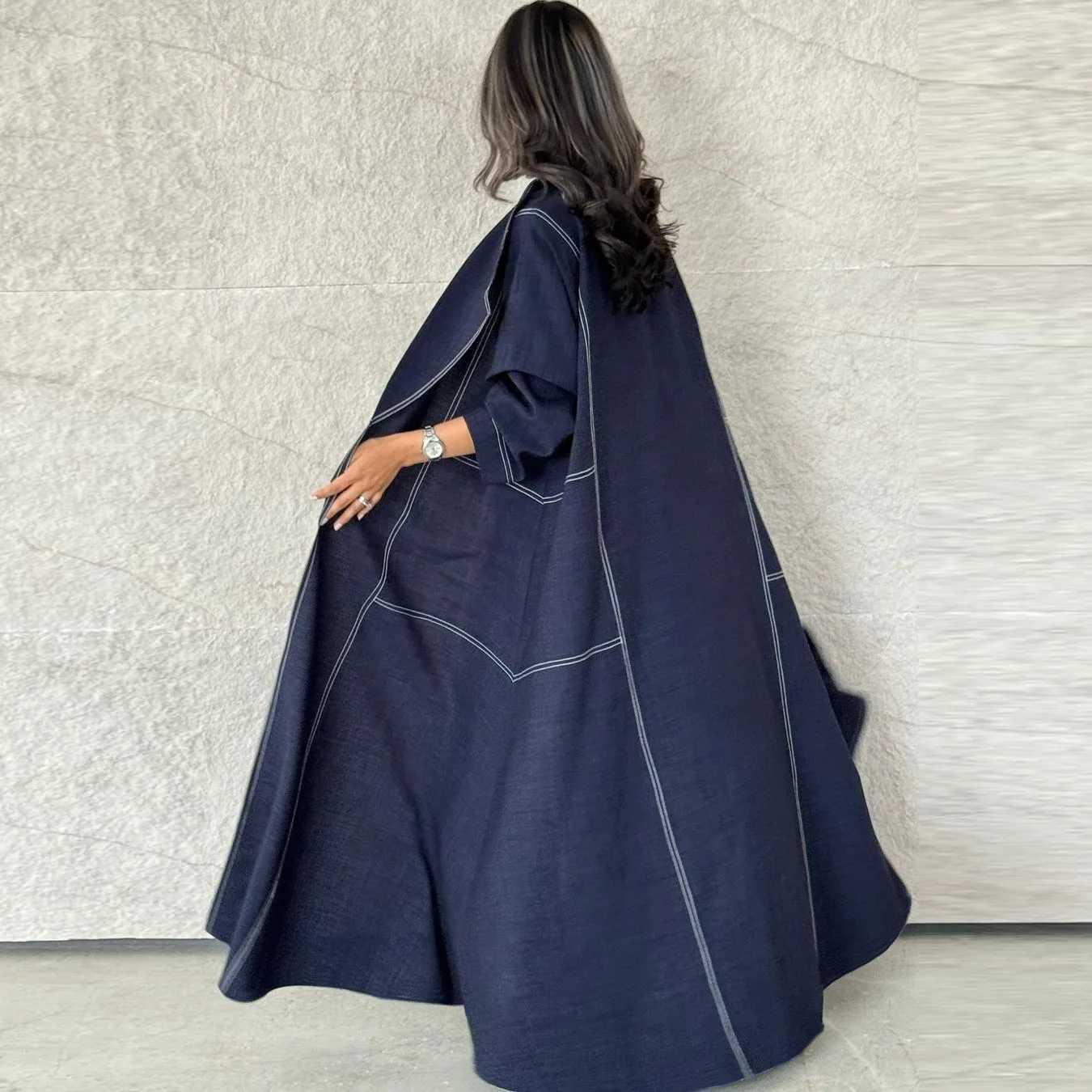 Eid Open Kimono Abaya Dubai 2025 Denim Muslim Modest Dress for Women Kaftan Islam Robe Femme Musulmane Jalabiya Ka Djellaba X250514