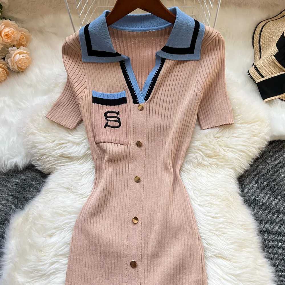 YuooMuoo Brand Fashion Summer Knitted Dress Women 2025 New Y2K Embroidery Long Bodycon Sweater Dress Streetwear Lady DressesXJ250514