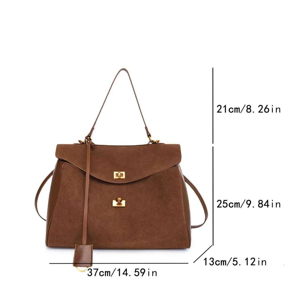 Women's Commuting Handbag - Matte Leather Tote Bag, Unisex Style, Large Handbag, Single Shoulder Bag