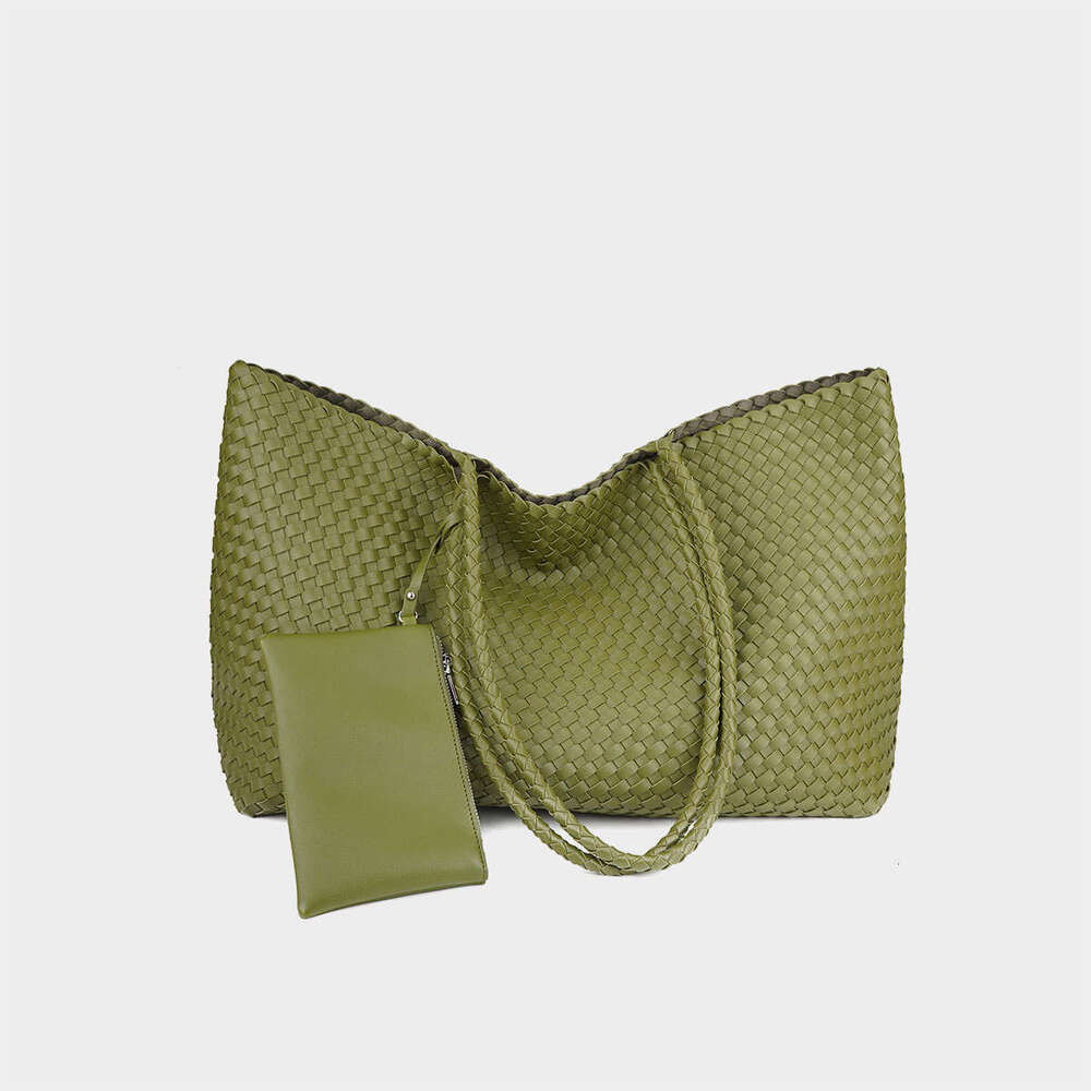 HERMIN 2025 New Women's Large Capacity Hand Woven Handheld Shoulder Tote Bag 5006