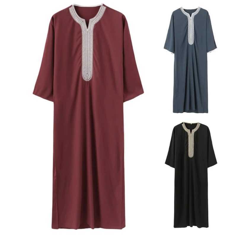 Mens Islamic Clothings Arab Robe Kaftan Robe Ethnic Robe Long Sleeve Islamic Robe Kaftan Festival Clothing for Boy Gifts X250514