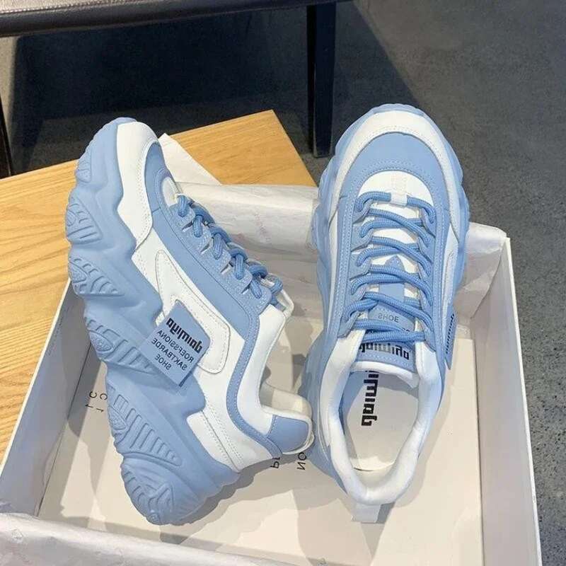 Women Fashion Trend Casual Sneakers Women Comfortable Soft Bottom Lace Up Female Platform Shoes atos De Mujer