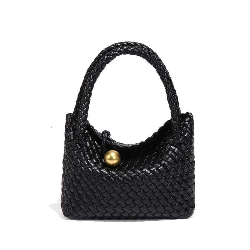 High-Grade Women's Niche Crescent Solid Color Fashion Bag Hand-Woven Crossbody Bags Temperament Unique Woven Handbag