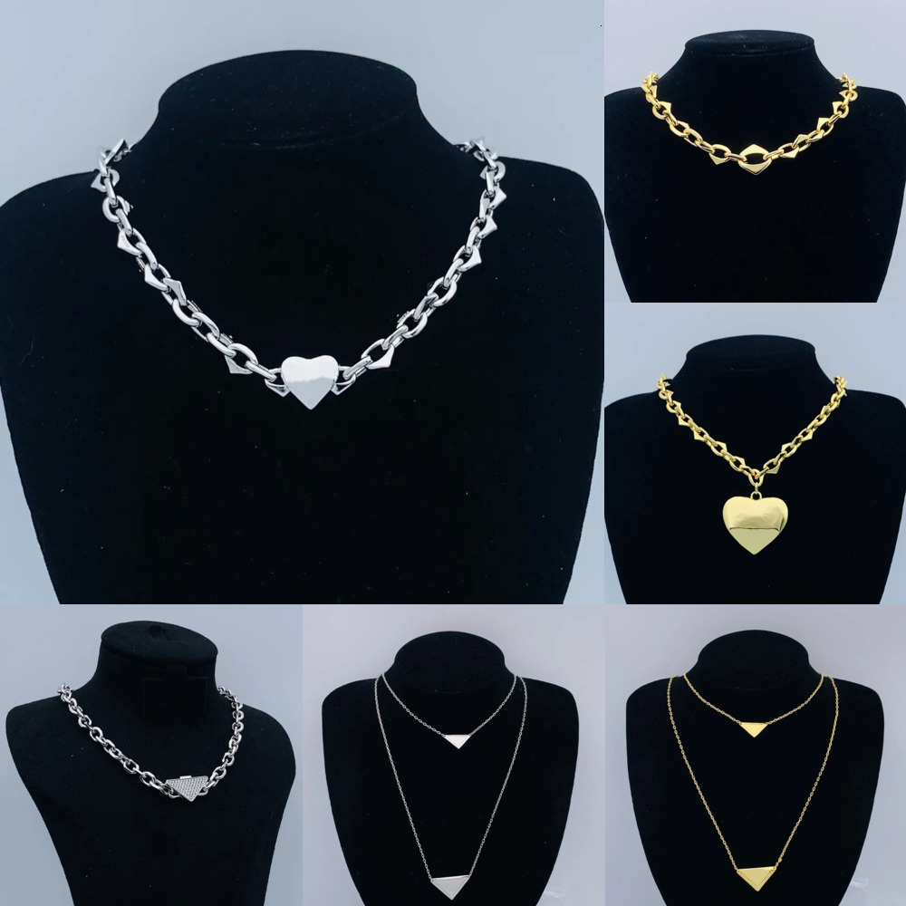 Triangle Pendant for Women Gold Color Link Summer Beach Necklace Designer Jewelry