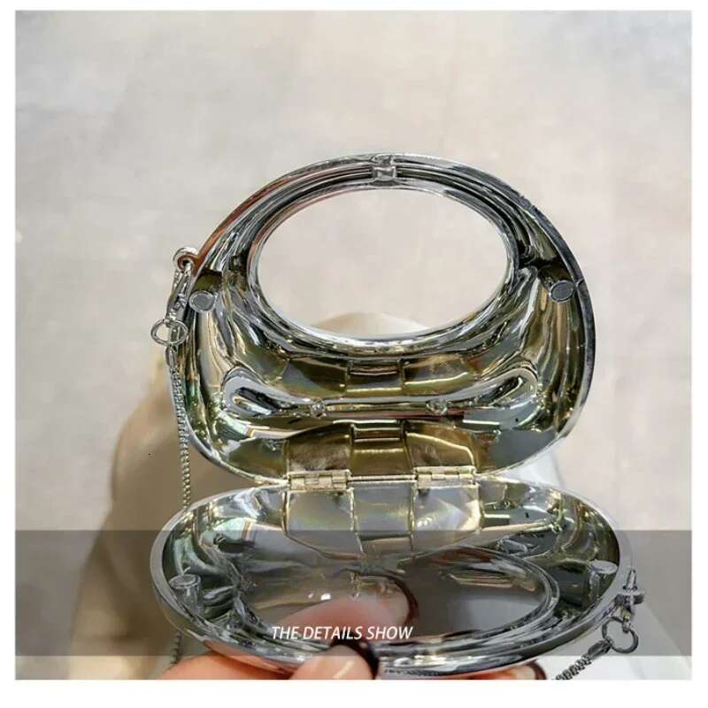 Hot Selling Crossbody New PVC Metallic Luster Half Moon Party Banquet Women's Bag Handbag Bolso De Mujer