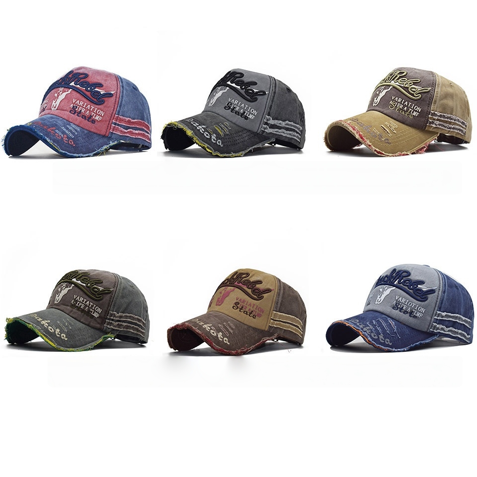 queen of the word 2 High-grade washed and distressed coated baseball cap Bull head embroidered hat sun hat