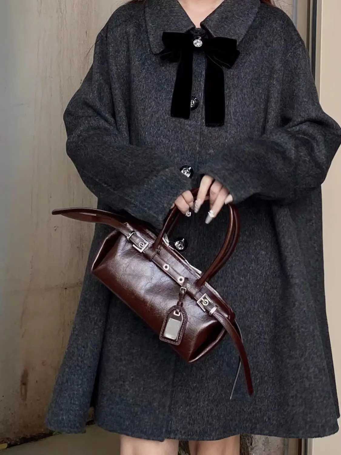 JIAERDI High Street Brown Y2k Hand Bag Wen Hot Girls Pu Leather Handle Chic Casual Handbag Fem Fiable Underarm Bag New Z250514
