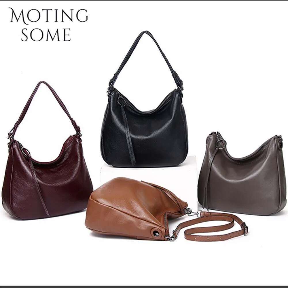 Motingsome 2024 New Fashionable Cowhide Woman Bag 100% Natural Leather Handbag Shoulder Satchel Casual Lady Tote 250515 250515 250515