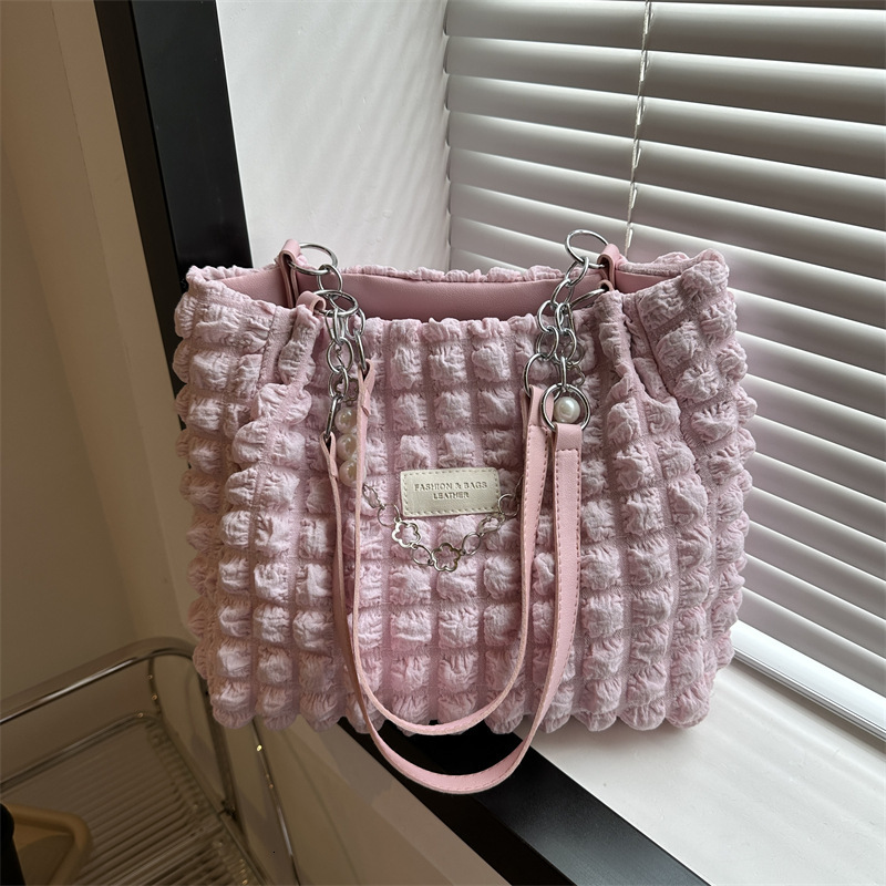 Free Delivery Designer Bag Gentle Fashionable And Simple Pleated Shoulder Women In The Summer Of 2025. Westernized Underarm For Commuting Tote Trend L