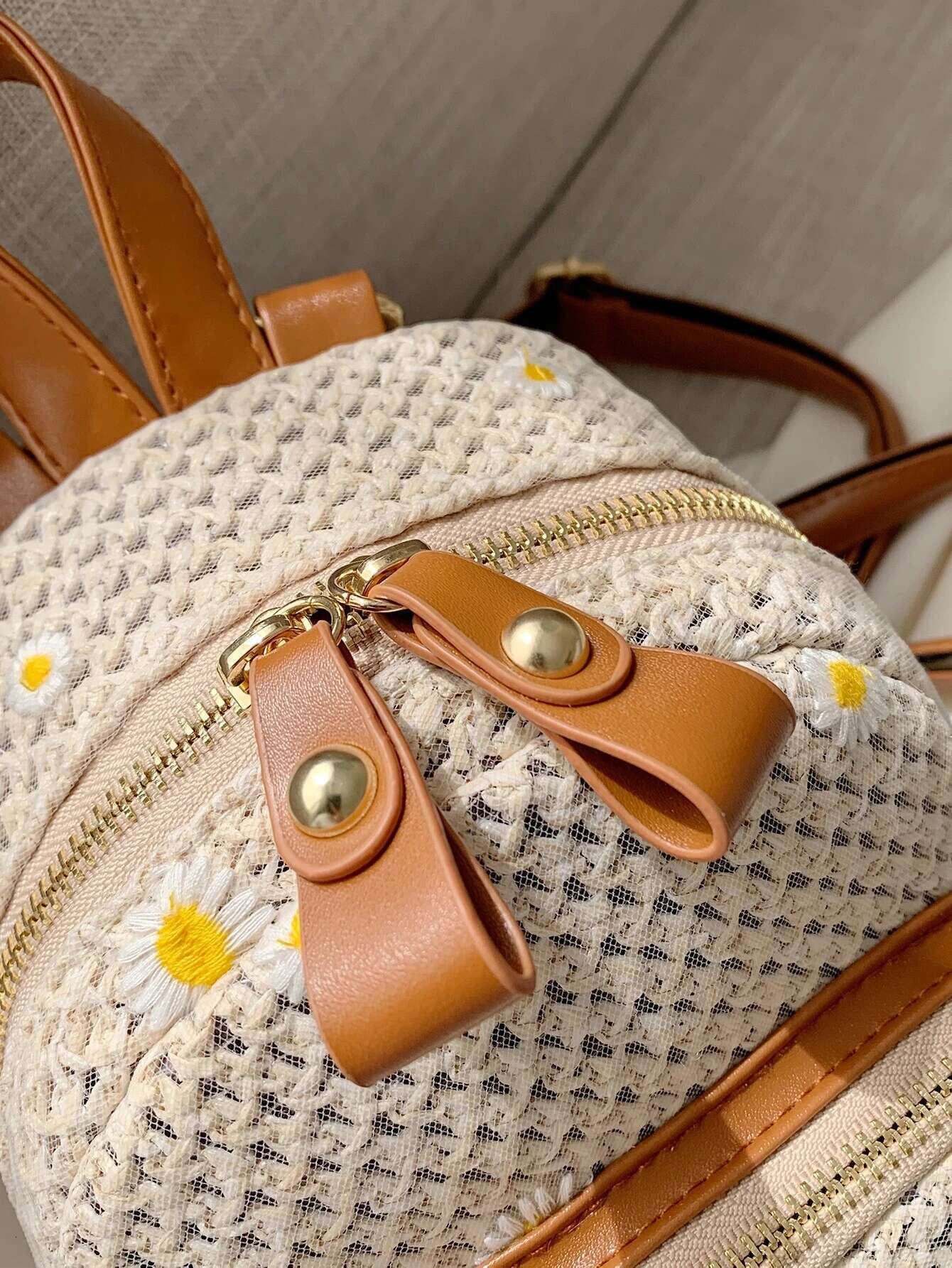 2025 new bag mini floral embroidery bag summer beach travel vacation fashion designer woven small backpack new trend fashion backpack commuting bag wo