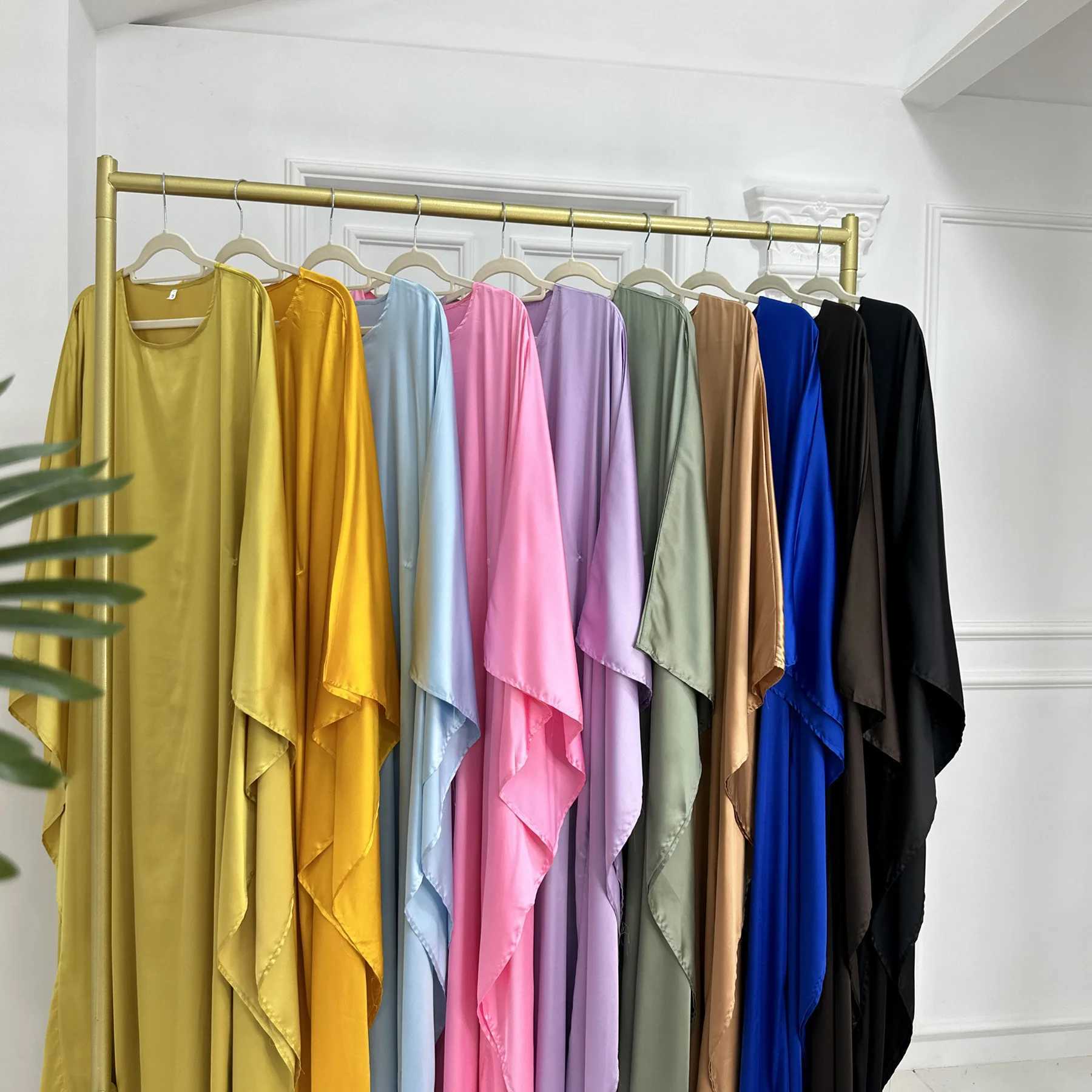 New Maxi Modern Abaya Islamic Clothing Modest Plus Size Womens Dresses Satin Butterfly Abaya Women Muslim Dress Long Robes X250514